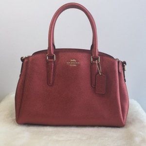 COACH Rusty Metallic Red Leather Carryall bag